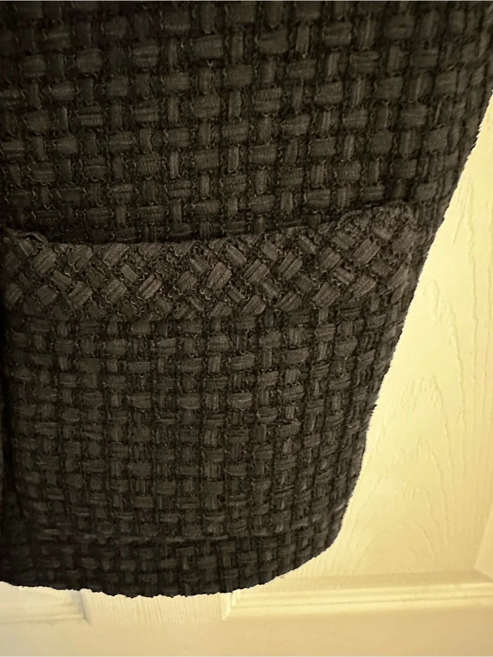 CHANEL Black Textured Short-Sleeve Double-Breasted Jacket